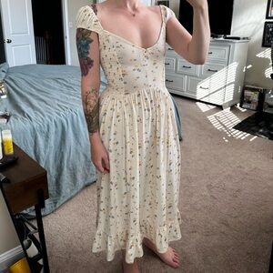 Urban Outfitters Cream Floral Maxi Dress